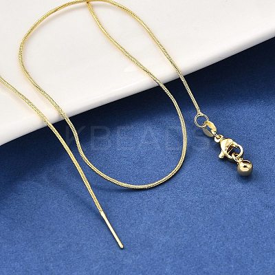 1MM Brass Round Snake Chain Adjustable Slider Necklaces NJEW-M108-29G-1