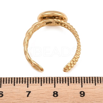 304 Stainless Steel Open Cuff Ring Components STAS-F366-09B-G-1