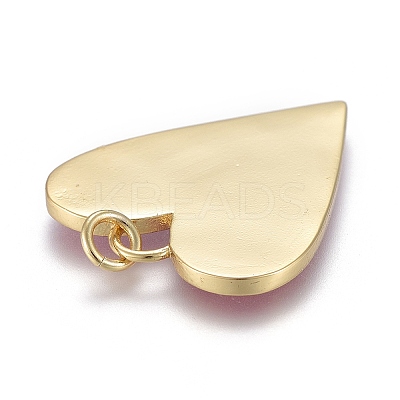 Brass Enamel Pendants KK-M205-13G-07-1