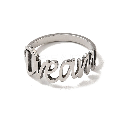 Non-Tarnish Word 201 Stainless Steel Finger Ring RJEW-Z027-01P-1