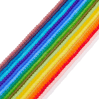 18 Strands 18 Colors Transparent Glass Beads Strands EGLA-TA0013-38-1