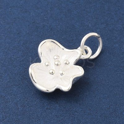 925 Sterling Silver Flower Charms with Jump Rings and 925 Stamp LS-STER-M021-02S-03-1