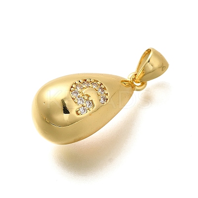 Rack Plating Brass Micro Pave Cubic Zirconia Pendants KK-L226-102G-G-1