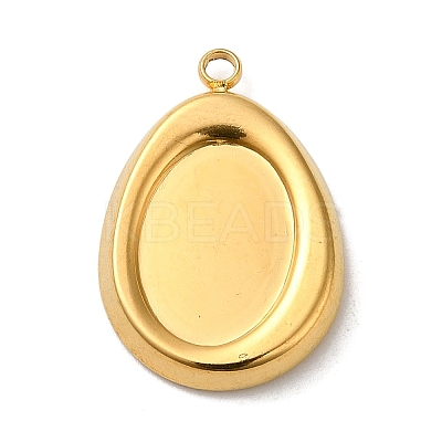 304 Stainless Steel Pendant Cabochon Settings For Enamel STAS-D013-01B-G-1