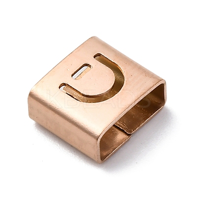 Ion Plating(IP) 304 Stainless Steel Square Slide Charms STAS-L132-01D-RG-1