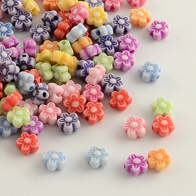 Craft Style Colorful Acrylic Beads X-MACR-Q157-M24-1
