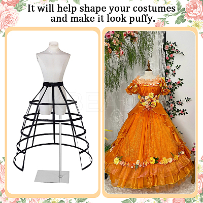 Polyester & Steel Wire Skirt 5 Hoop Petticoat for Wedding Dress Ball Gown DIY-WH0591-493B-1