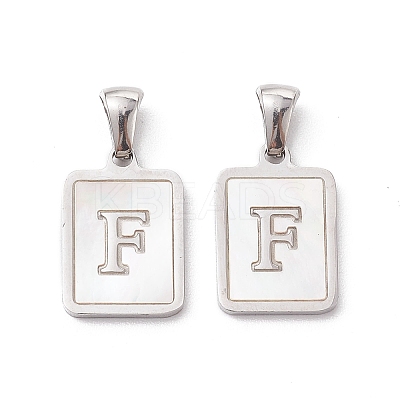 304 Stainless Steel Pave Shell Pendants STAS-G327-01P-F-1