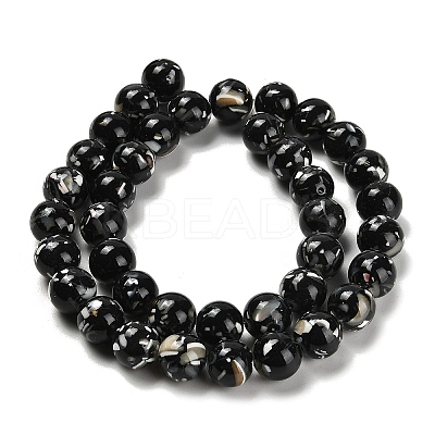 Assembled Synthetic Stone and Trochus Shell Beads Strands G-B128-08D-04-1