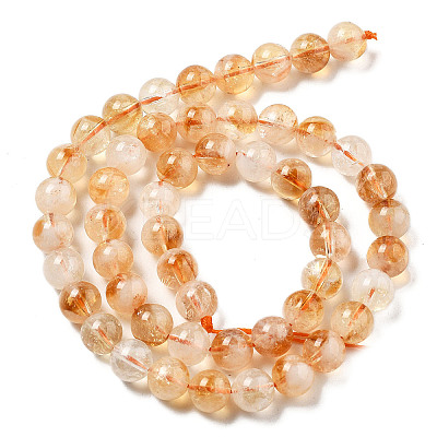 Heated Natural Citrine Beads Strands G-A262-A01-8mm-1