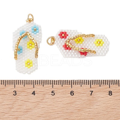 3Pcs MIYUKI Glass Seed Beaded Pendants PALLOY-MZ01313-1