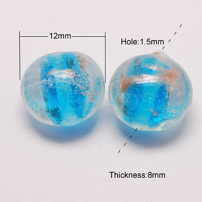 Handmade Gold Sand Lampwork Beads X-LAMP-S035-12mm-M-1