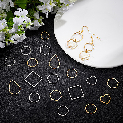48Pcs 8 Style 304 Stainless Steel Linking Rings STAS-UN0020-58-1