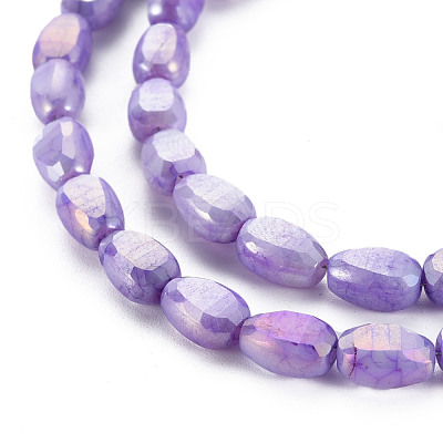Opaque Baking Paint Crackle Glass Beads Strands EGLA-S174-21F-1