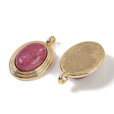 Natural Rhodonite Pendants KK-P283-54G-02-1