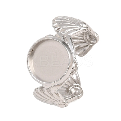 Shell Shape 304 Stainless Steel Cuff Ring Components SA-CBA098D-03P-B-1