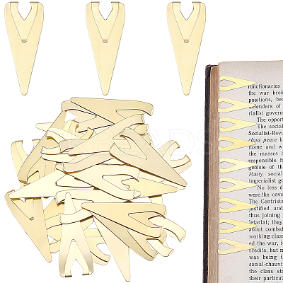 30Pcs  Stainless Steel Bookmarks Page Clip AJEW-CP0011-32G-1