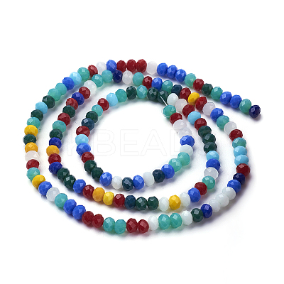 Electroplate Pearl Luster Plated Imitation Jade Glass Faceted Rondelle Beads Strands EGLA-F020-02-4mm-1