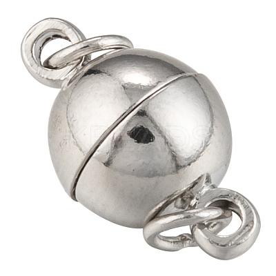 Platinum Brass Magnetic Clasps with Loops X-KK-MC020-NF-1