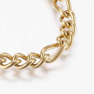 304 Stainless Steel Chain Anklets AJEW-I039-03G-1