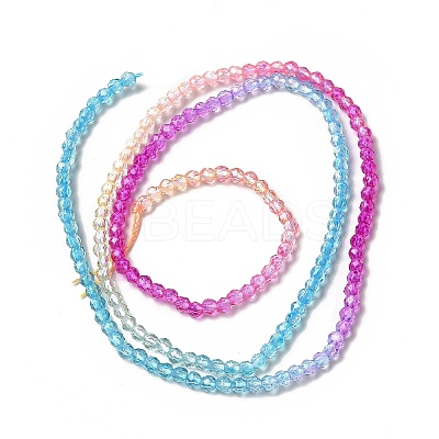 Transparent Gradient Color Glass Beads Strands GLAA-H021-01A-16-1