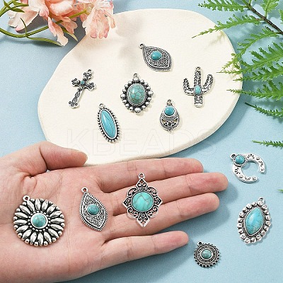 20Pcs 10 Styles Tibetan Style Alloy Pendants FIND-YW0005-61-1