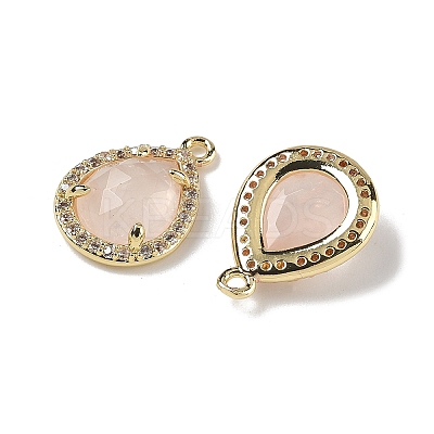 Natural Rose Quartz Faceted Teardrop Pendants G-U028-02G-07-1