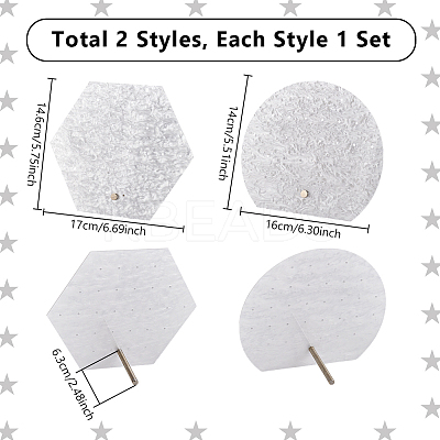 2Pcs 2 Styles Acrylic Earring Display Stands EDIS-GA0001-06-1