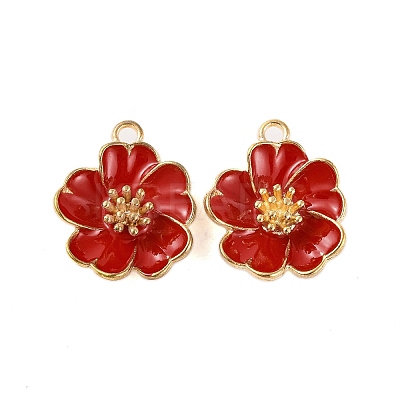 Light Gold Plated Alloy Enamel Pendants ENAM-Z017-14KCG-01-1