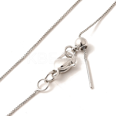 0.5mm Rack Plating Brass Box Chain Adjustable Slider Necklaces for Women Men MAK-L044-52P-1