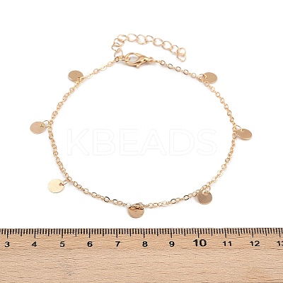 Alloy Colorful Rhinestone Chain Disc Butterfly Tassel 4 Layered Anklets for Women AJEW-A069-01B-G-1