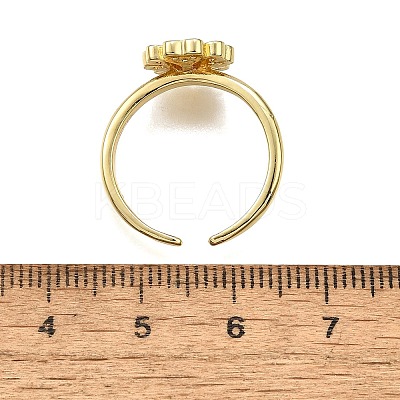 Brass Micro Pave Clear Cubic Zirconia Cuff Rings for Women RJEW-H247-27G-1