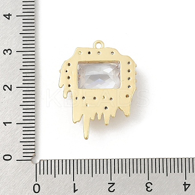 Brass Micro Pave Cubic Zirconia Pendants KK-E791-25G-1