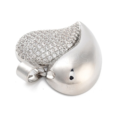 Brass Micro Pave Clear Cubic Zirconia Pendants KK-C064-01P-1