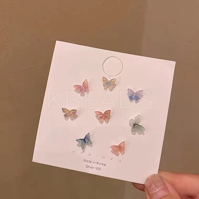 8 Pcs Exquisite Resin Stud Earrings Sets for Girls Women WG93702-14-1