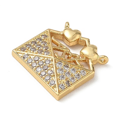 Brass Micro Pave Clear Cubic Zirconia Pendants CU-CBA4231-06A-G-1