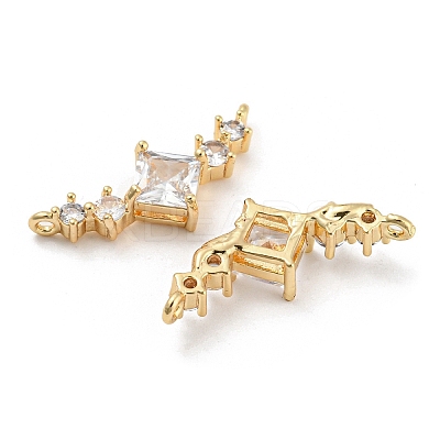 Brass Pave Clear Cubic Zirconia Pendants X-KK-Q789-09G-1