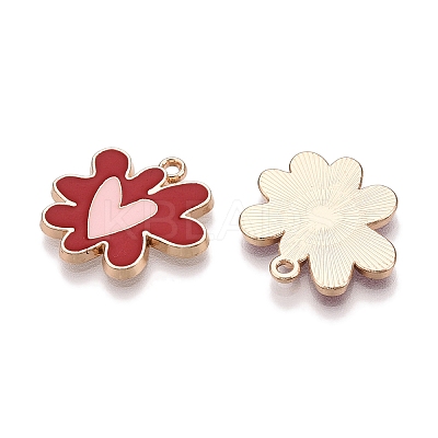 Rack Plating Alloy Enamel Pendants ENAM-N056-344C-1
