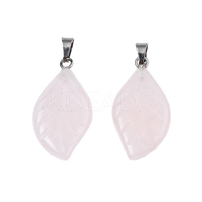 Natural Rose Quartz Pendants G-S364-076A-03-1