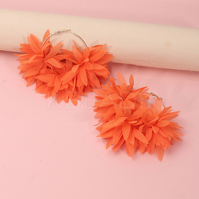 Alloy Cloth Hoop Earrings FS-WGC8145-07-1