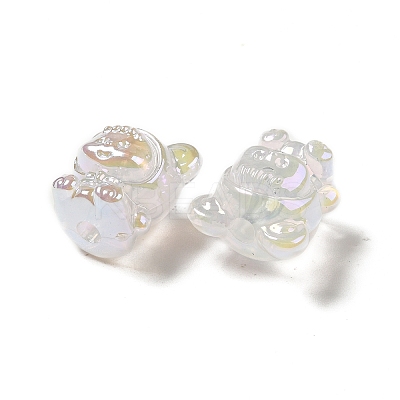 UV Plating Rainbow Iridescent Acrylic Beads LS-PACR-M002-01F-1