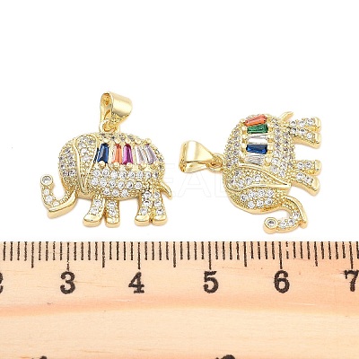 Brass Pave Cubic Zirconia Pendants KK-U009-02A-G-1