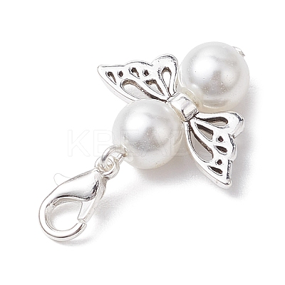 Angel Glass Pearl Pendant Decorations HJEW-JM02365-1