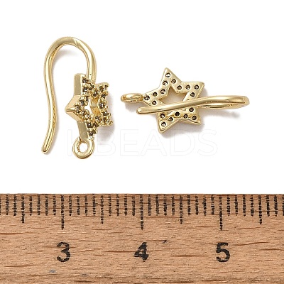 Rack Plating Brass Micro Pave Clear Cubic Zirconia Earring Hooks KK-A231-08G-1