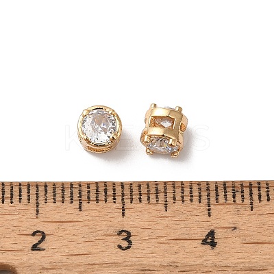 Brass Pave Clear Glass Multi Strand Links KK-C062-055G-1