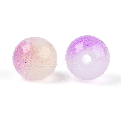 Spray Painting Imitation Jade Glass Beads GLAA-L046-8mm-03B-1
