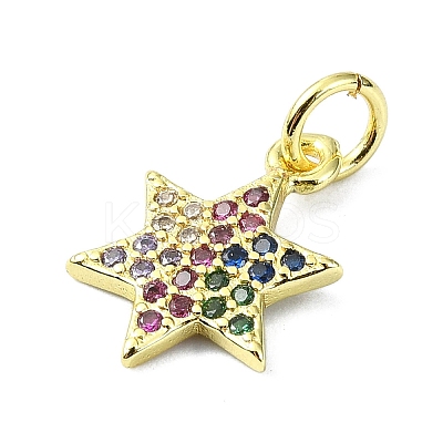 Brass Micro Pave Colorful Cubic Zirconia Pendants KK-H475-19G-11-1