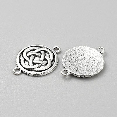 Tibetan Style Alloy Knot Connector Charms FIND-WH0432-92E-1