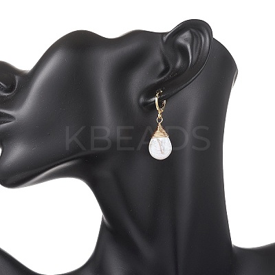 Teardrop Brass Leverback Earrings EJEW-JE06896-1