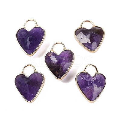 Natural Amethyst Faceted Pendans KK-L218-005G-06-1